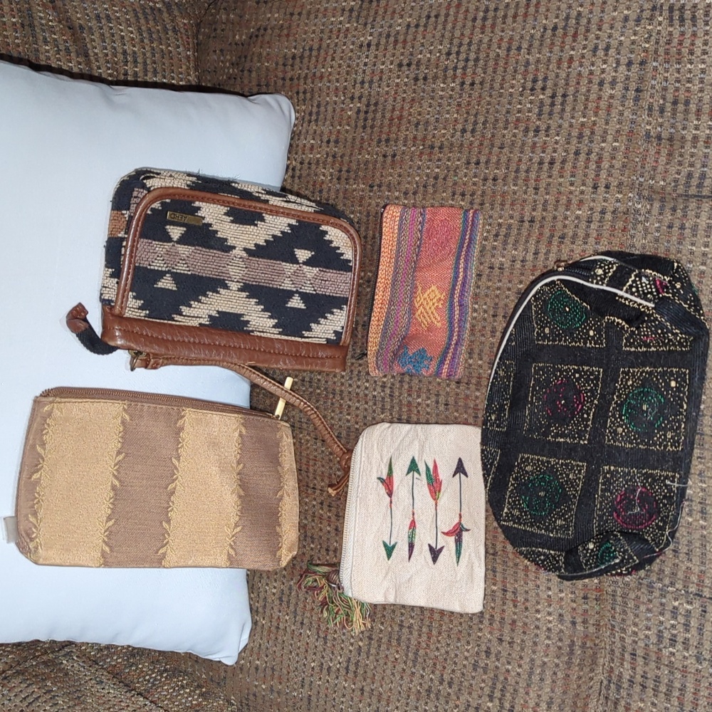Lot of 5 cloth pouches